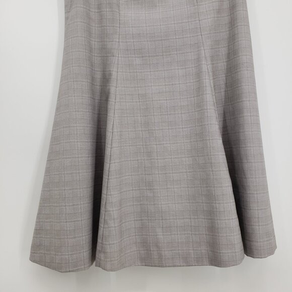 3/$25 H&M Glen Plaid Fit & Flare Dress 14 Short Sleeves Career Work Gray - Picture 4 of 11